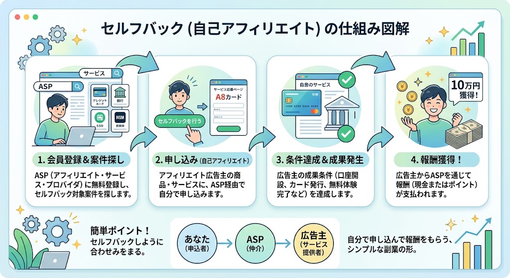 セルフバックの仕組み図解